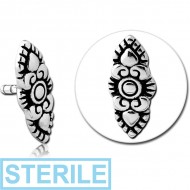 STERILE SURGICAL STEEL PUSH FIT ATTACHMENT FOR BIOFLEX INTERNAL LABRET - FILIGREE