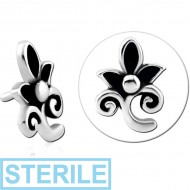STERILE SURGICAL STEEL PUSH FIT ATTACHMENT FOR BIOFLEX INTERNAL LABRET - FILIGREE FLOWER