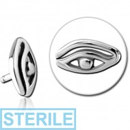 STERILE SURGICAL STEEL PUSH FIT ATTACHMENT FOR BIOFLEX INTERNAL LABRET - EGYPTIAN EYE PIERCING