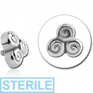 STERILE SURGICAL STEEL PUSH FIT ATTACHMENT FOR BIOFLEX INTERNAL LABRET - TRISQUEL