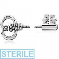 STERILE SURGICAL STEEL PUSH FIT ATTACHMENT FOR BIOFLEX INTERNAL NIPPLE SHIELD - KEY PIERCING