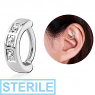 STERILE SURGICAL STEEL JEWELLED ROOK CLICKER PIERCING