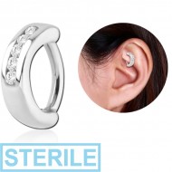 STERILE SURGICAL STEEL JEWELLED ROOK CLICKER PIERCING