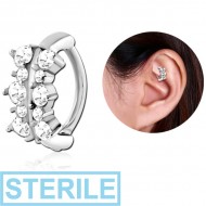 STERILE SURGICAL STEEL JEWELLED ROOK CLICKER - FILIGREE PIERCING