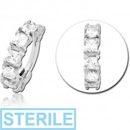 STERILE SURGICAL STEEL PRONG SET CRYSTAL JEWELLED MULTI PURPOSE CLICKER PIERCING