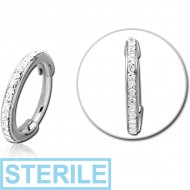STERILE SURGICAL STEEL CRYSTALINE JEWELLED MULTI PURPOSE CLICKER PIERCING