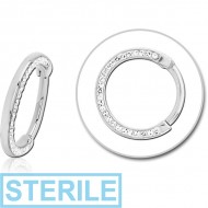 STERILE SURGICAL STEEL CRYSTALINE JEWELLED MULTI PURPOSE CLICKER PIERCING