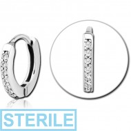 STERILE SURGICAL STEEL JEWELLED MULTI PURPOSE HUGGIE PIERCING PIERCING