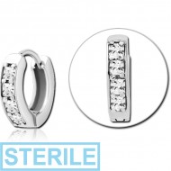 STERILE SURGICAL STEEL PRONG SET JEWELLED MULTI PURPOSE HUGGIE PIERCING PIERCING