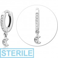 STERILE SURGICAL STEEL JEWELLED MULTI PURPOSE HUGGIE PIERCING PIERCING