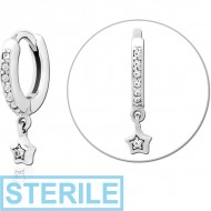 STERILE SURGICAL STEEL JEWELLED MULTI PURPOSE HUGGIE PIERCING PIERCING