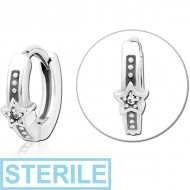 STERILE SURGICAL STEEL JEWELLED MULTI PURPOSE HUGGIE PIERCING PIERCING