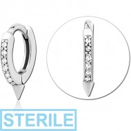 STERILE SURGICAL STEEL JEWELLED MULTI PURPOSE HUGGIE PIERCING PIERCING