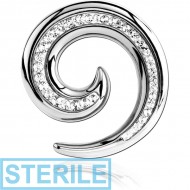 STERILE SURGICAL STEEL VALUE JEWELLED EAR SPIRAL