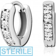 STERILE SURGICAL STEEL JEWELLED HUGGIES PAIR