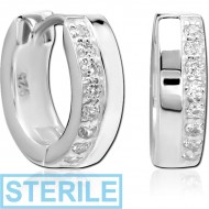 STERILE SURGICAL STEEL JEWELLED HUGGIES PAIR
