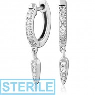 STERILE SURGICAL STEEL JEWELLED HUGGIES PAIR