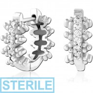 STERILE SURGICAL STEEL JEWELLED HUGGIES PAIR