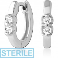 STERILE SURGICAL STEEL JEWELLED HUGGIES PAIR