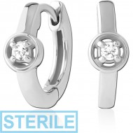 STERILE SURGICAL STEEL JEWELLED HUGGIES PAIR