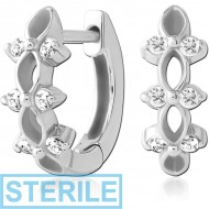 STERILE SURGICAL STEEL JEWELLED HUGGIES PAIR