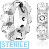 STERILE SURGICAL STEEL JEWELLED HUGGIES PAIR