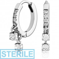 STERILE SURGICAL STEEL JEWELLED HUGGIES PAIR