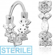 STERILE SURGICAL STEEL JEWELLED HUGGIES PAIR