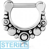 STERILE SURGICAL STEEL HINGED SEPTUM CLICKER - FILIGREE