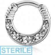 STERILE SURGICAL STEEL ROUND JEWELLED HINGED SEPTUM CLICKER