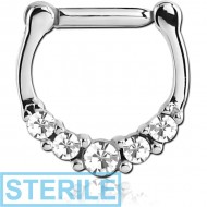 STERILE SURGICAL STEEL ROUND VALUE JEWELLED HINGED SEPTUM CLICKER