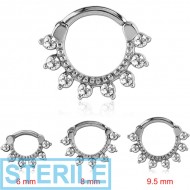 STERILE SURGICAL STEEL ROUND JEWELLED HINGED SEPTUM CLICKER