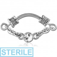 STERILE SURGICAL STEEL JEWELLED SEPTUM CLICKER