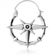 STERILE SURGICAL STEEL HOOP EARRING FOR TUNNEL