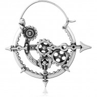 STERILE SURGICAL STEEL HOOP EARRING FOR TUNNEL
