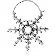 STERILE SURGICAL STEEL HOOP EARRING FOR TUNNEL