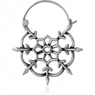 STERILE SURGICAL STEEL HOOP EARRING FOR TUNNEL