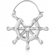 STERILE SURGICAL STEEL HOOP EARRING FOR TUNNEL