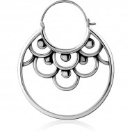 STERILE SURGICAL STEEL HOOP EARRING FOR TUNNEL