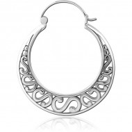 STERILE SURGICAL STEEL HOOP EARRING FOR TUNNEL