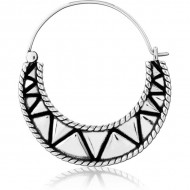 STERILE SURGICAL STEEL HOOP EARRING FOR TUNNEL