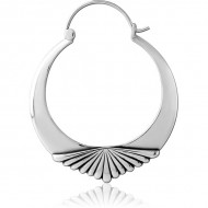 STERILE SURGICAL STEEL HOOP EARRING FOR TUNNEL