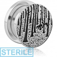 STERILE STAINLESS STEEL THREADED TUNNEL WITH SURGICAL STEEL TOP PIERCING