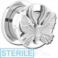 STERILE STAINLESS STEEL THREADED TUNNEL WITH SURGICAL STEEL TOP