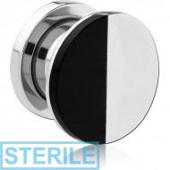 STERILE STAINLESS STEEL THREADED TUNNEL WITH SURGICAL STEEL TOP