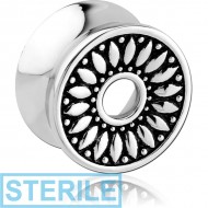 STERILE SURGICAL STEEL DOUBLE FLARED TUNNEL - SUNFLOWER