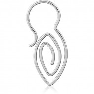 STERILE SURGICAL STEEL HOOP EARRING FOR TUNNEL
