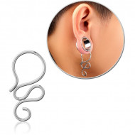 STERILE SURGICAL STEEL HOOP EARRING FOR TUNNEL