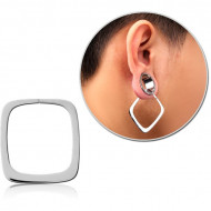 STERILE SURGICAL STEEL HOOP EARRING FOR TUNNEL - SQUARE