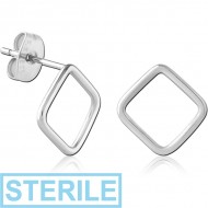 STERILE SURGICAL STEEL EAR STUDS PAIR